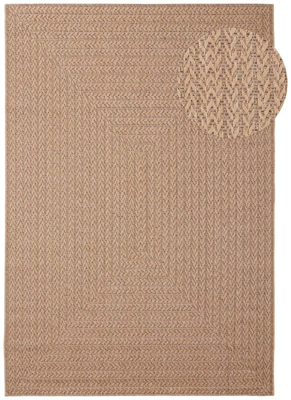 TaraCarpet Outdoorteppich Tara Carpet Sumatra Sumak Sisal Jute Look natur, rechteckig, Höhe: 10 mm, Küche Wohnzimmer Terrasse Garten Balkon natur 80x150