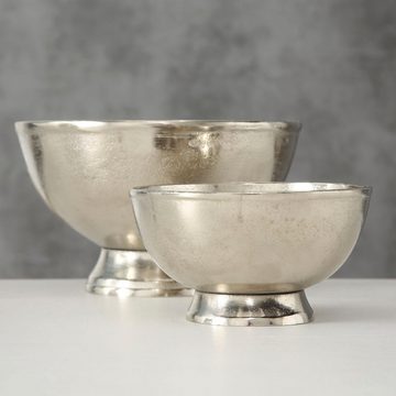 Home affaire Dekoschale Flaire, silber (Set, 2 St), aus Metall, rund, mit Fuß, Wohnzimmer