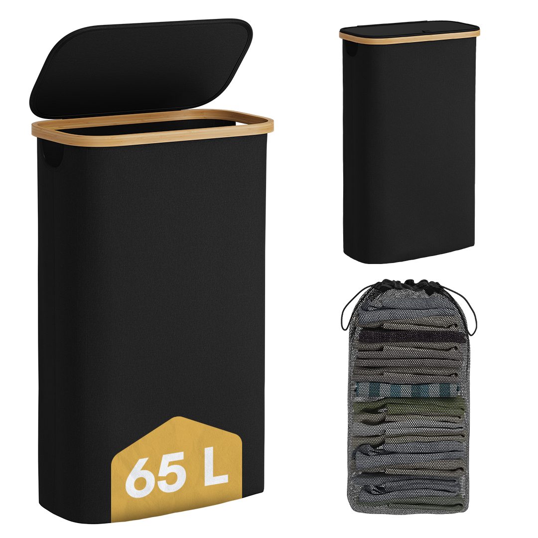 Bellamio Wäschekorb Tolt mit herausnehmbarem Wäschesack (Schwarz, 65 L), mi günstig online kaufen