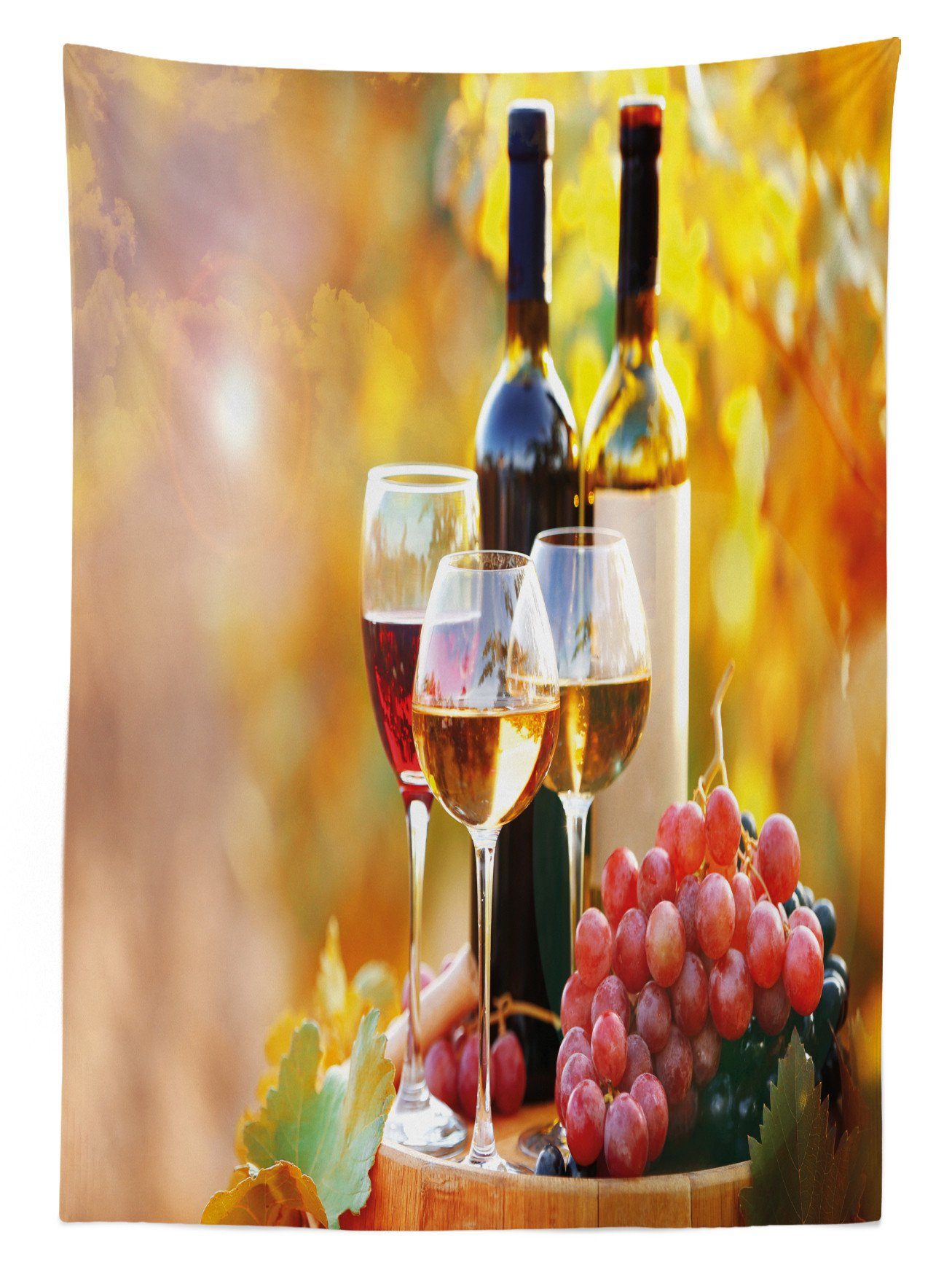 Farben, Themed Tischdecke Außen Waschbar Klare Bereich Grape Land Wein Für den Abakuhaus Farbfest Wein geeignet