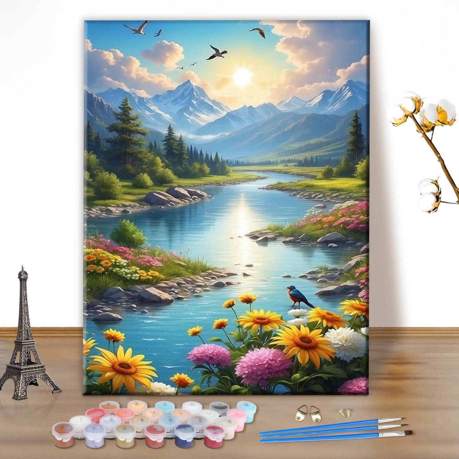 LuxusKollektion Malen nach Zahlen Malen nach Zahlen Leinwand 30x40cm Landschaft (1-St)