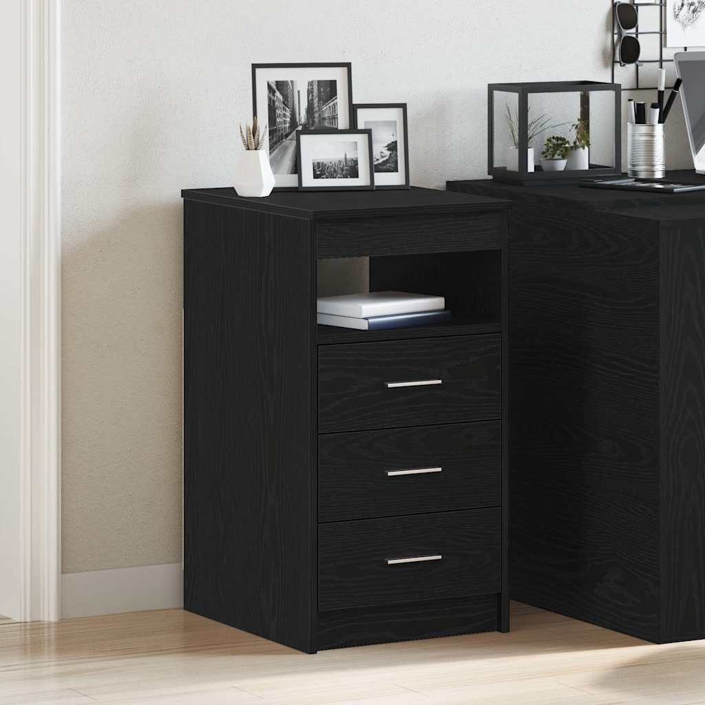 vidaXL Fächerschrank Schubladenschrank Schwarz Eichen-Optik 40x50x76cm günstig online kaufen