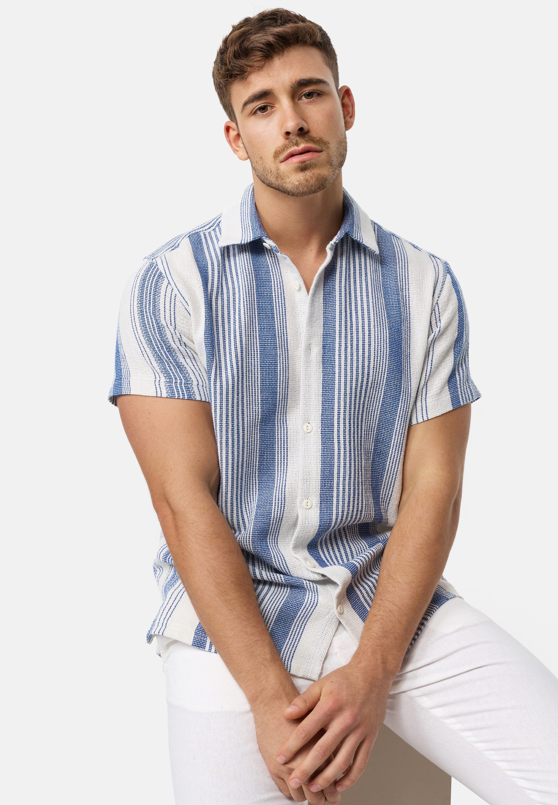 Indicode Kurzarmhemd Herren INCosby Herrenhemd Kurzarm leichtes Kurzarmhemd günstig online kaufen