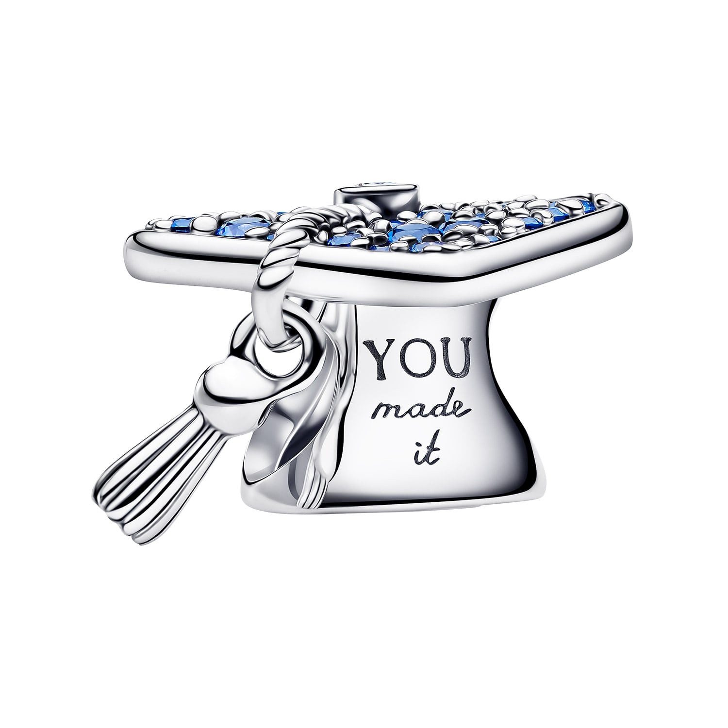 Pandora Charm-Einhänger Silber Charm Funkelnder Blauer Absolventen-Hut 2026