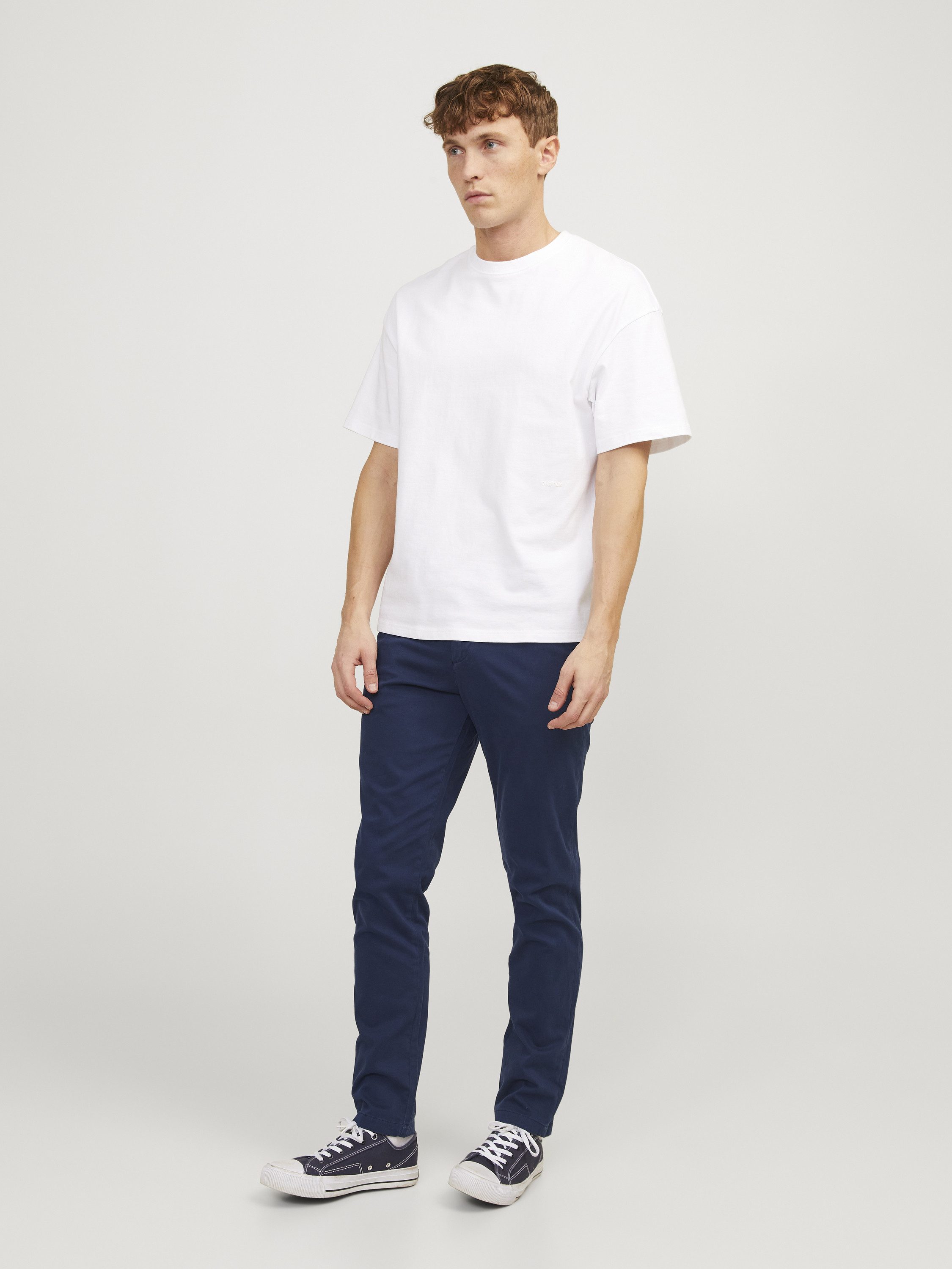 Jack & Jones Herren Chino Hose JJIMARCO JJBOWIE SA - Slim Fit - Blau - Grün günstig online kaufen