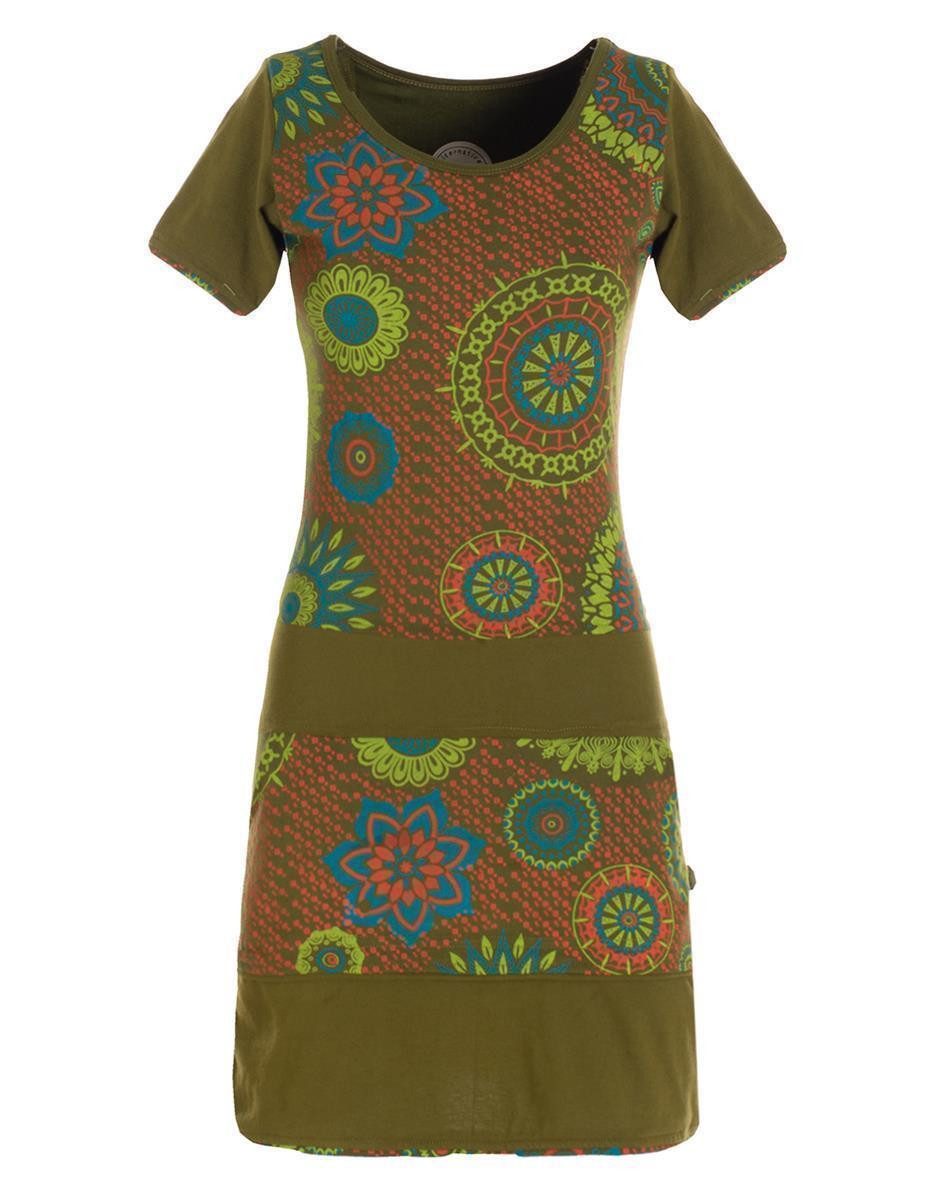 Sommerkleid Kurzarm Damen Sommer-Kleid Mini-Kleid Tunika-Kleid T-Shirtkleid