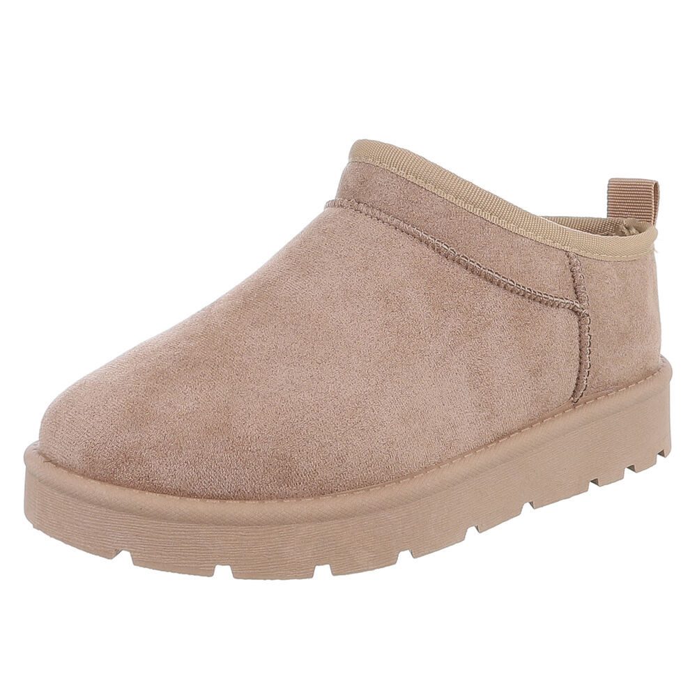 Ital-Design Bequeme Damenfreizeitschuhe mit praktischem Design Snowboots (90624808) Flach Plateaustiefeletten in Hellbraun