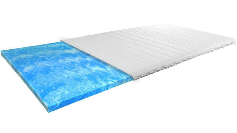 Topper für Boxspringbetten H2, Gelschaum-Topper mit 4-seitiger Reißverschluss, AM Qualitätsmatratzen, 6 cm hoch, Gelschaum, 180x200 cm