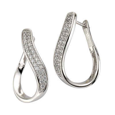 CELESTA Paar Creolen 925/- Sterling Silber Zirkonia