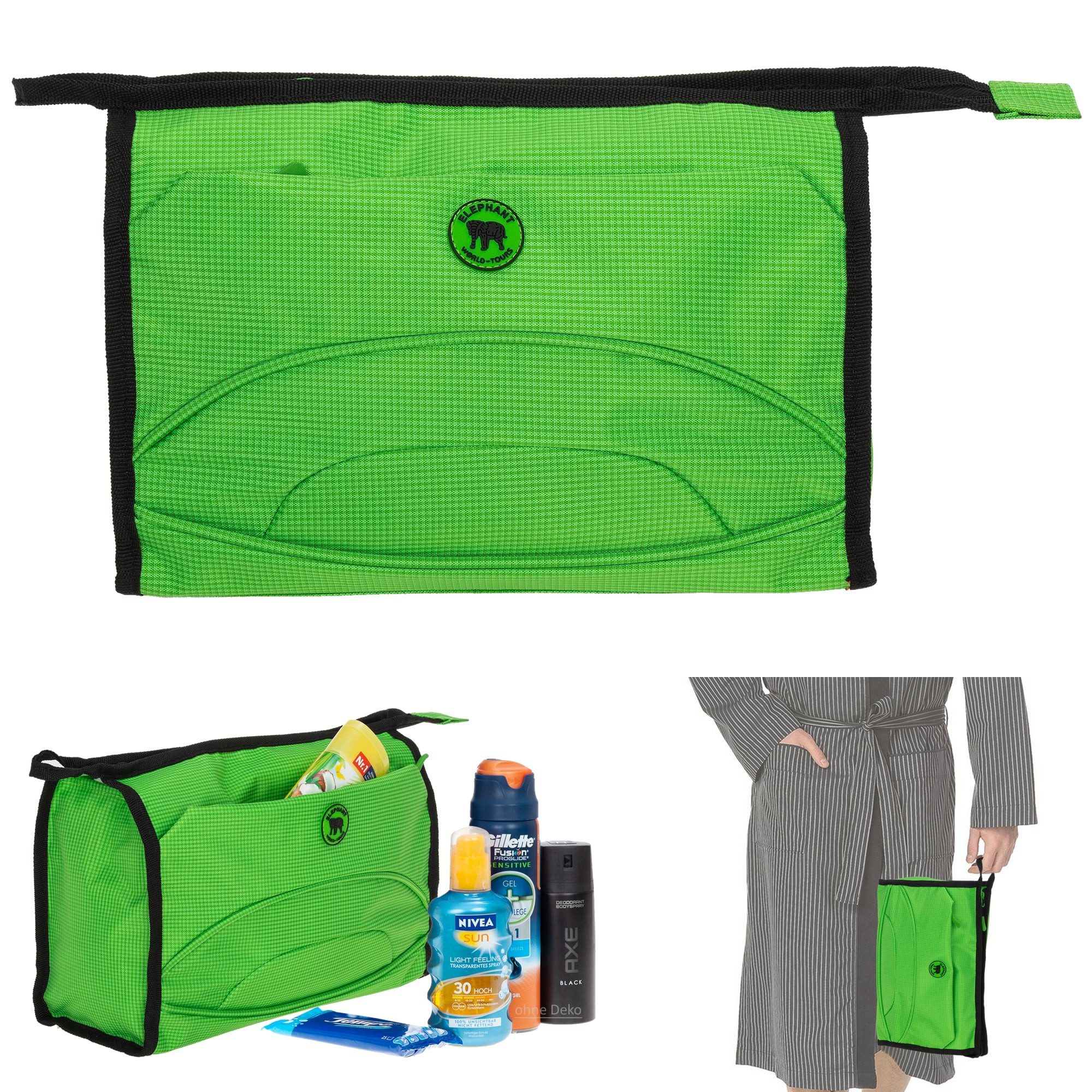 ELEPHANT Kulturbeutel groß Kulturtasche Washbag Color Kosmetiktasche, Damen Herren Sauna Sport Reise Tasche Bag