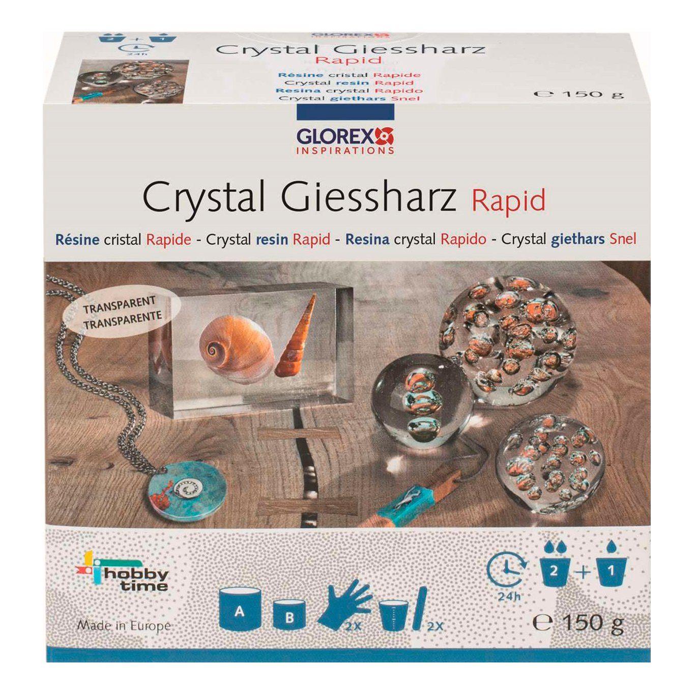 Glorex Modellierwerkzeug Crystal-Gießharz transparent, 8 Teile