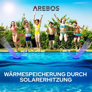 Arebos Solarabdeckplane Pool Solarfolie/Abdeckung, eckig Ø 8 x 5 m, Solarplane Stärke 400 µm, Maße: 8 x 5 m