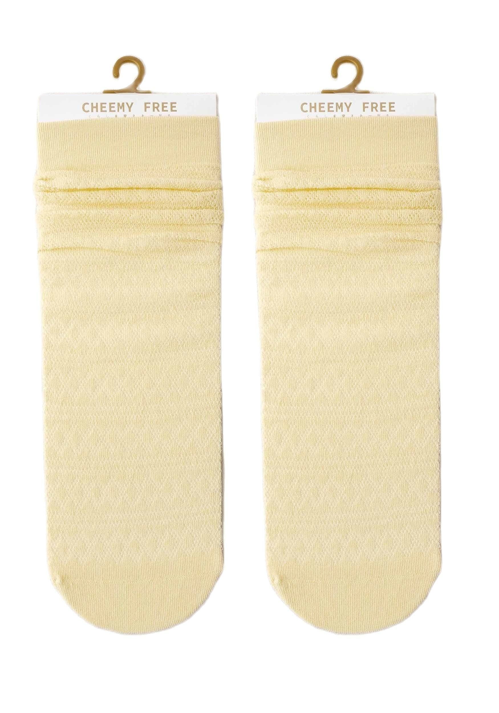 MAGICSHE Netzsocken 5er Pack Niedlich Mesh Transparent Ultra Dünn Socken für Damen (5-Paar) Gelb
