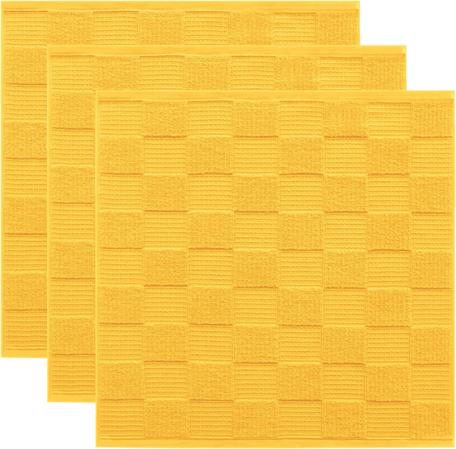 50x50 Baumwolle aus Geschirrtuch Abtrockentücher 3-tlg), (Set, Lashuma gelb Lissabon, cm