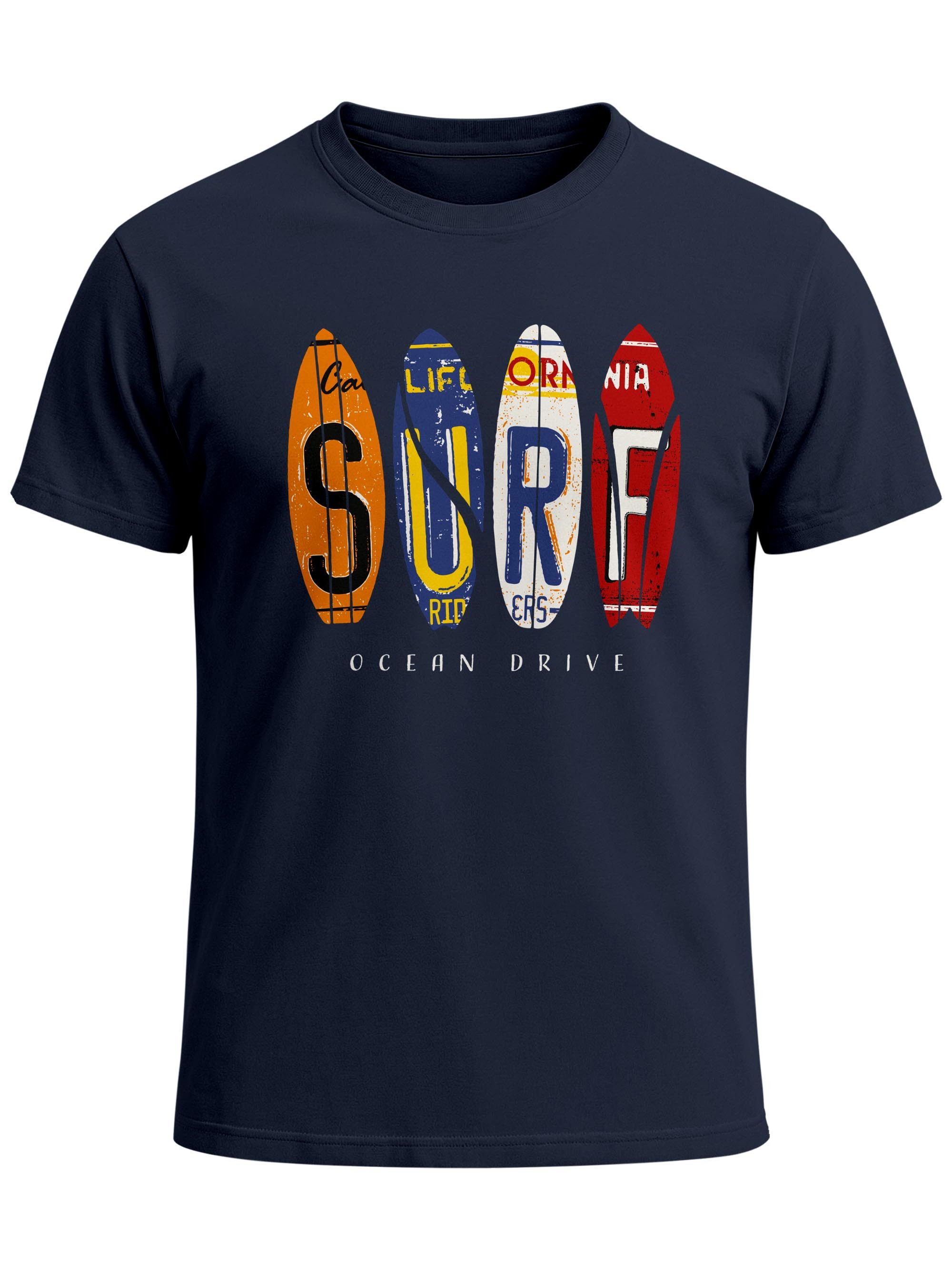 Neverless Print-Shirt Herren T-Shirt Print Surfboards California Surfing Ocean Drive Sommer mit Print – Bild 2 von 5