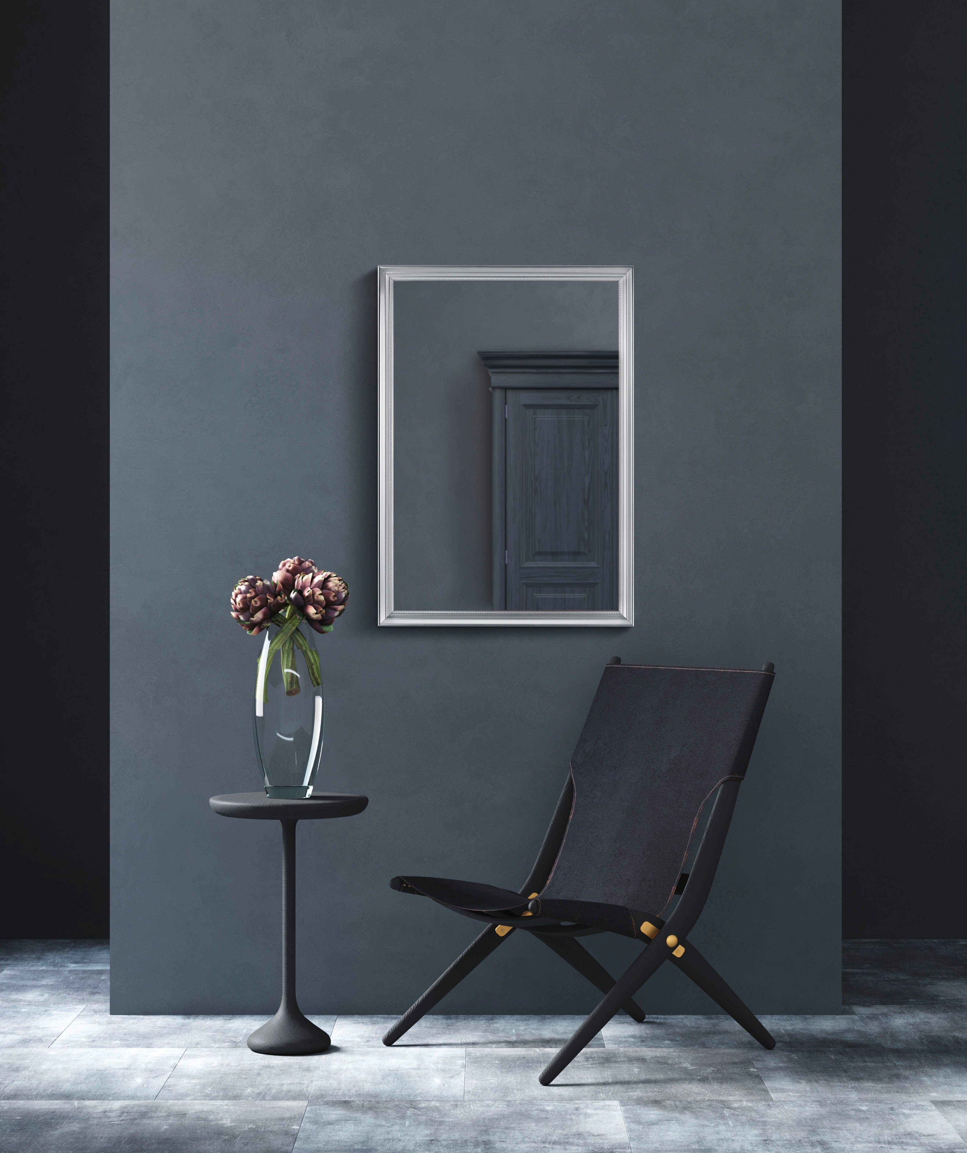 Spiegel 50 x 70 cm Frieda ¦ silber ¦ Kunststoff,Aluminium,Glas ¦ Maße (cm): günstig online kaufen