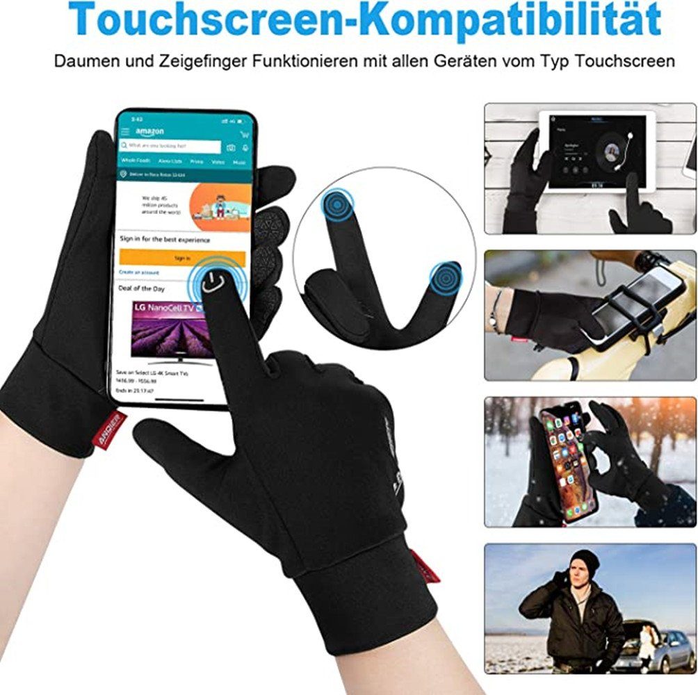 rutschfeste Wandern Touchscreen Handschuhe Warme Trekking Radfahren Gloves Sporthandschuhe Winddichte Fahrradhandschuhe Gloves Grau XDeer Fahrrad für Laufen