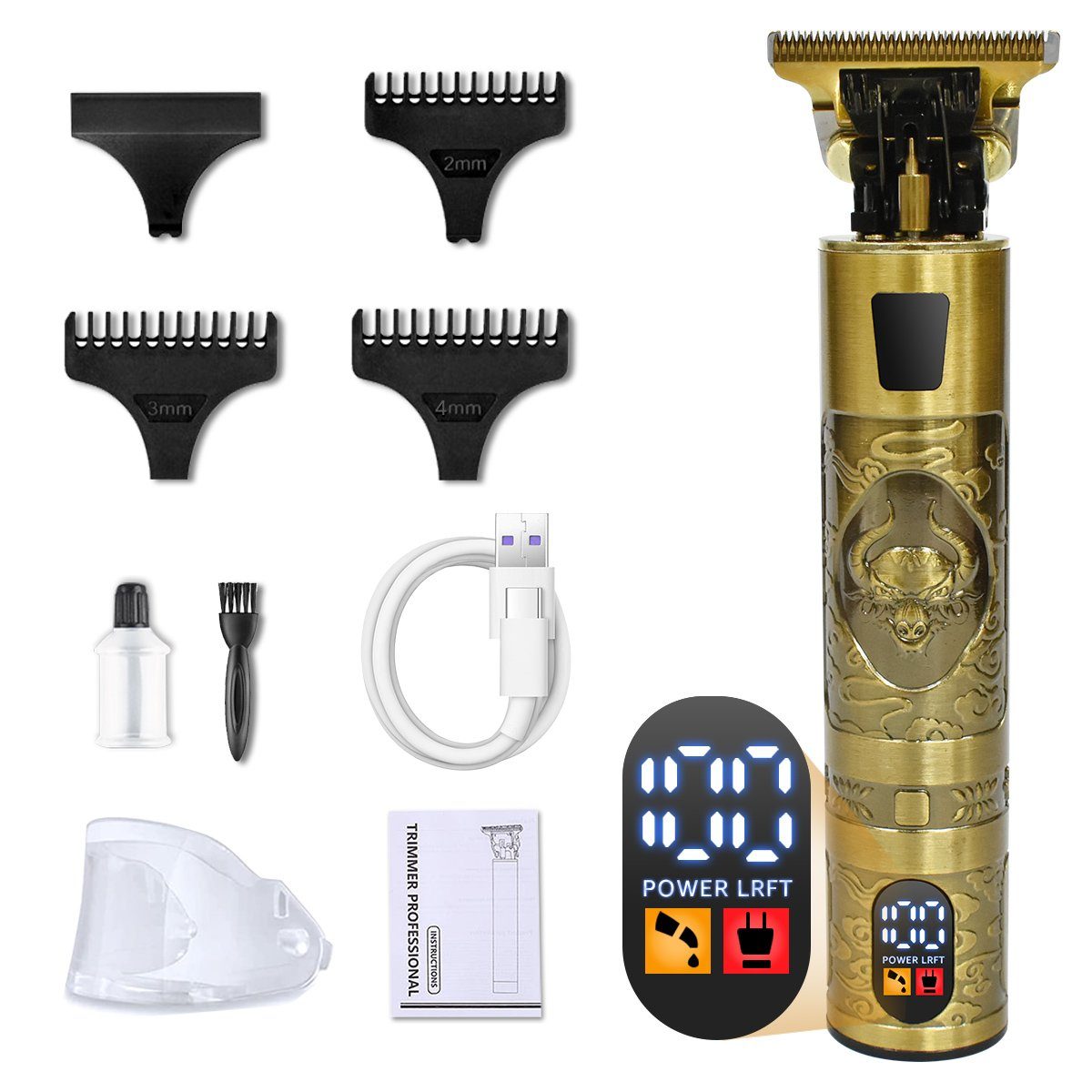 LifeImpree Haarschneider Kabelloser Haarschneidemaschine, Multifunktionaler Präzisionstrimmer, Wasserdicht USB Wiederaufladbarer