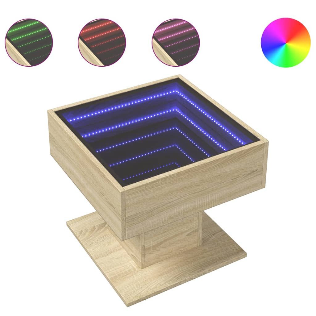 vidaXL Couchtisch LED-Couchtisch Sonoma Eiche 50x50x45 günstig online kaufen