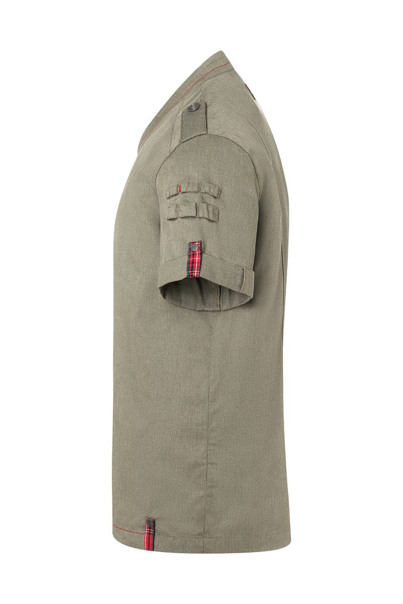 Karlowsky Fashion Kochjacke KARLOWSKY Herren Kochjacke Denim-Style ROCK-CHEF® Kurzarm Grün