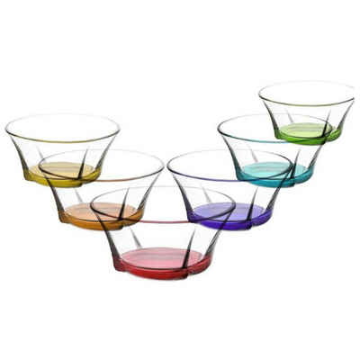 LAV Dessertschale »LAV Bunte Glasschalen Schalen Glasschale Dessertsc«, Glas, (Set, 6-tlg)