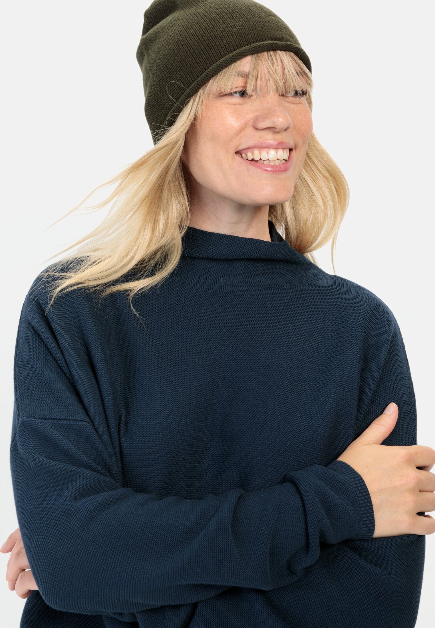 camel active Rundhalspullover Oversized Pullover mit Rundhalsausschnitt Langarm Pullover_Rundhalspullover