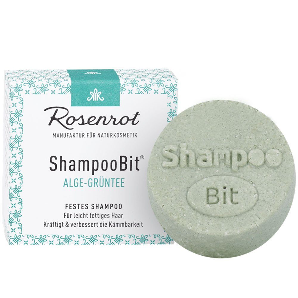 Rosenrot Festes Haarshampoo Festes Shampoo Alge-Grüntee, Grün, 60 g