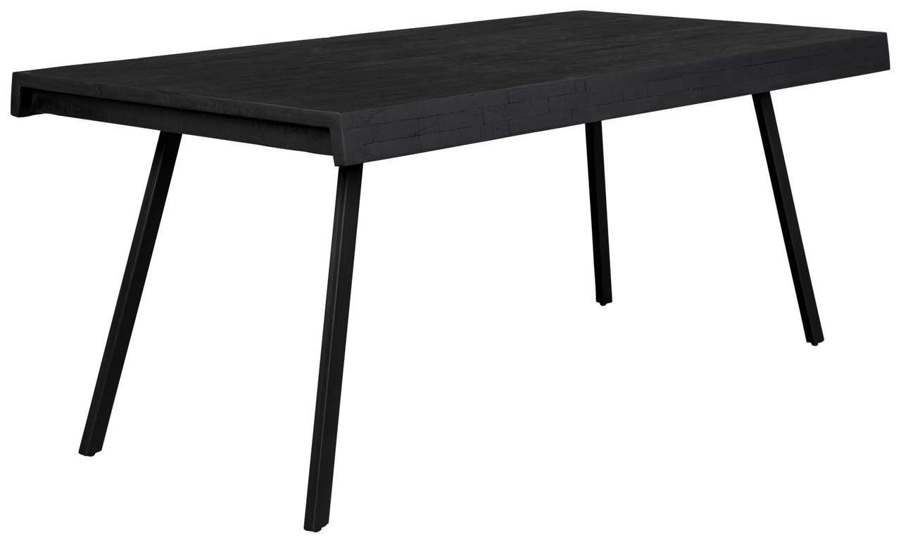 Trendmöbel24 Esstisch Design Esstisch SURI BLACK 160 x 78 cm Platte recycled Teak