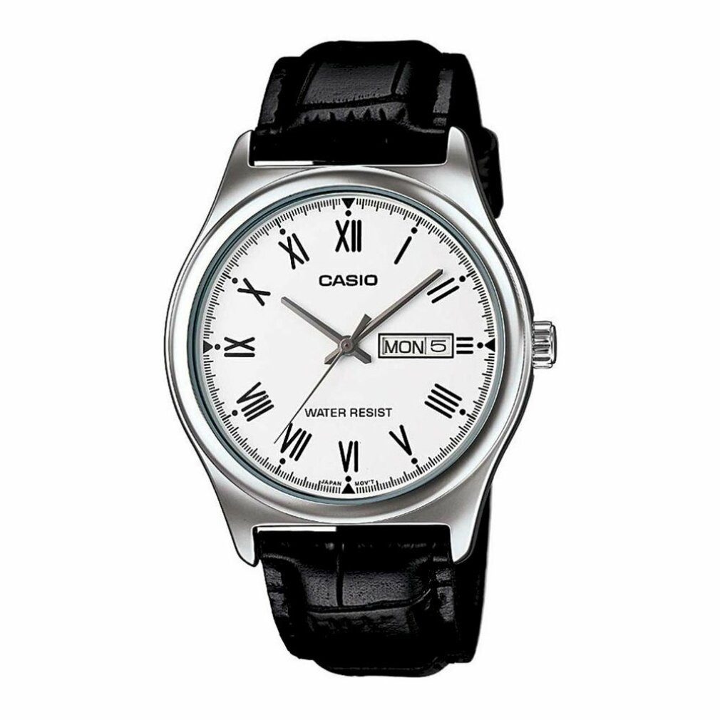 CASIO Luxusuhr Herren Analog Quarz (Japanisch) Uhr mit Leder Armband