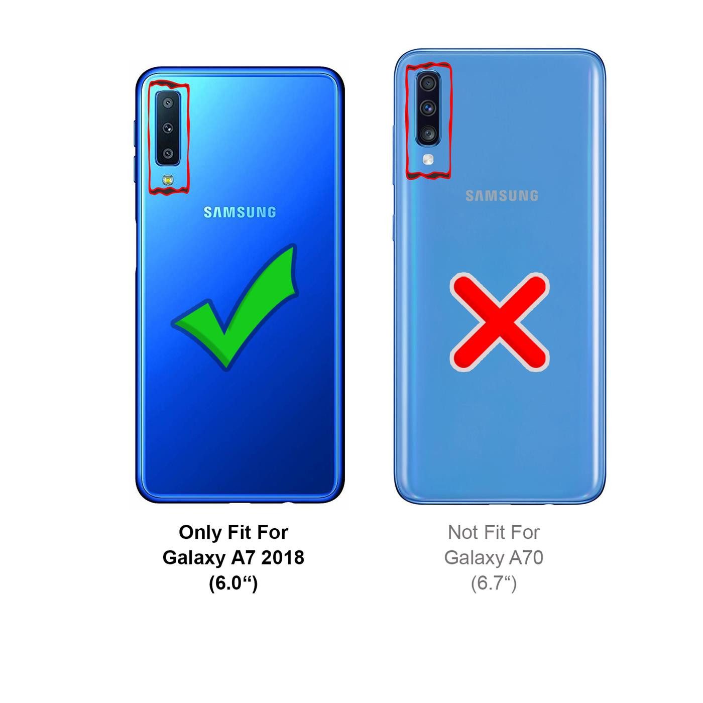 CoolGadget Handyhülle Anti Shock Rugged Case für Samsung Galaxy A7 2018 6 Zoll, Slim Cover mit Kantenschutz Schutzhülle für Samsung A7 2018 Hülle