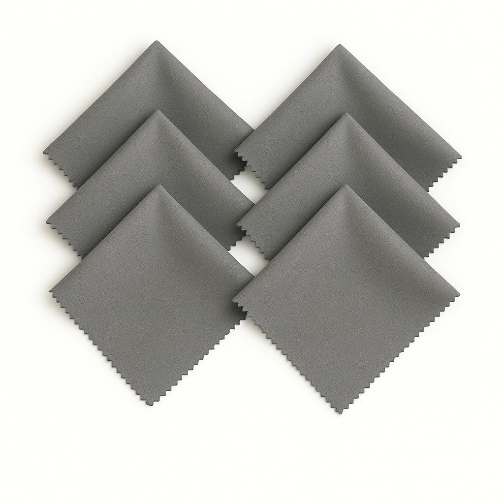 Kemes Brillenputztücher Brillenreinigungstuch Mikrofaser Mikrofasertuch (15x18 cm, Set, 6 Stück)