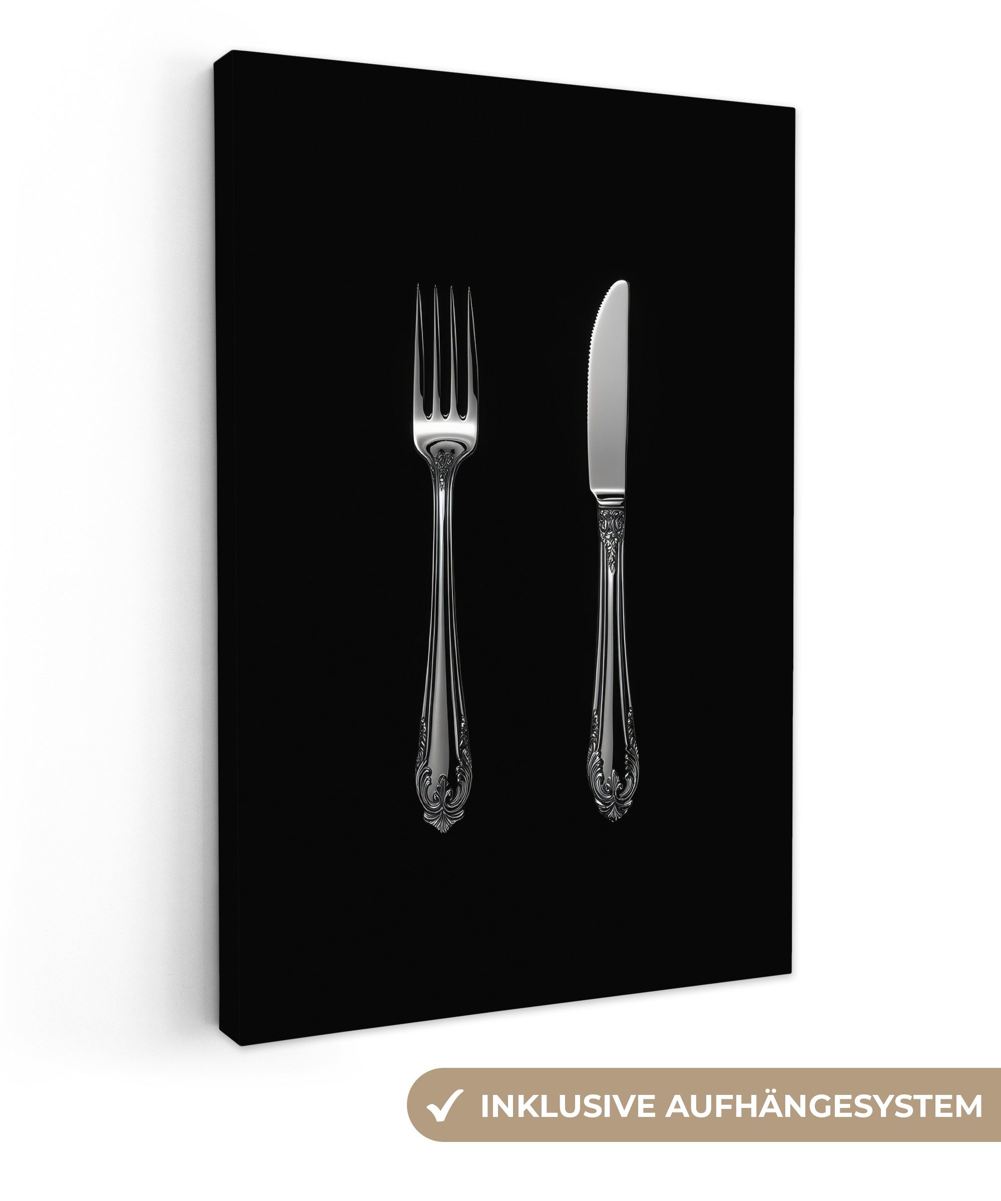 OneMillionCanvasses® Leinwandbild Gabel - Messer - günstig online kaufen