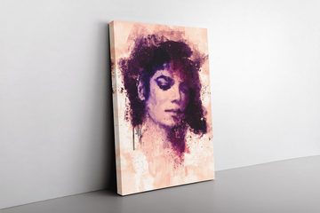 Sinus Art Leinwandbild Michael Jackson Porträt Abstrakt Kunst King of Pop Musikikone 60x90cm Leinwandbild