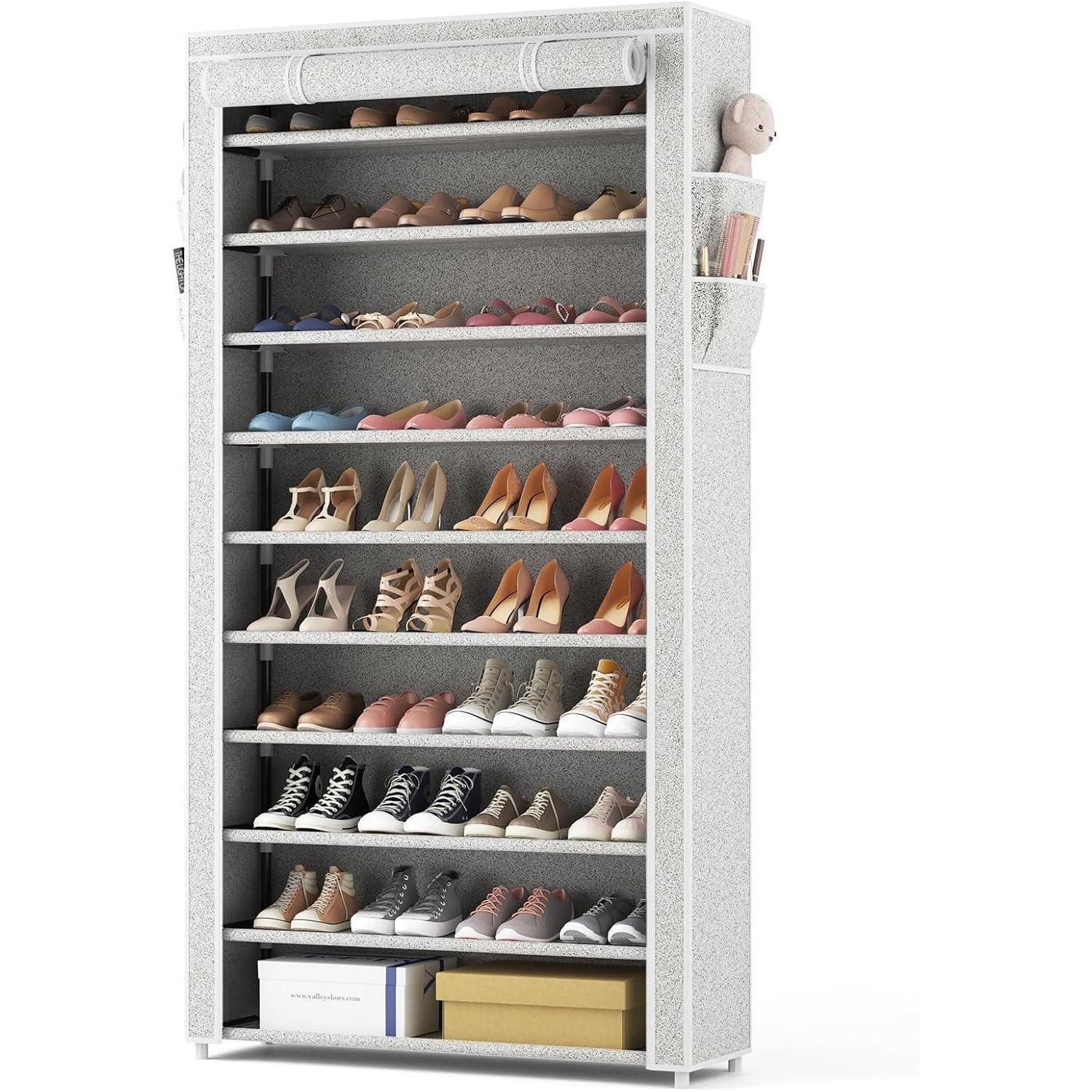 LuxusKollektion Schuhregal Schuhregal 11 Ebenen 50 Paare Metallgestell Überzug Drucken