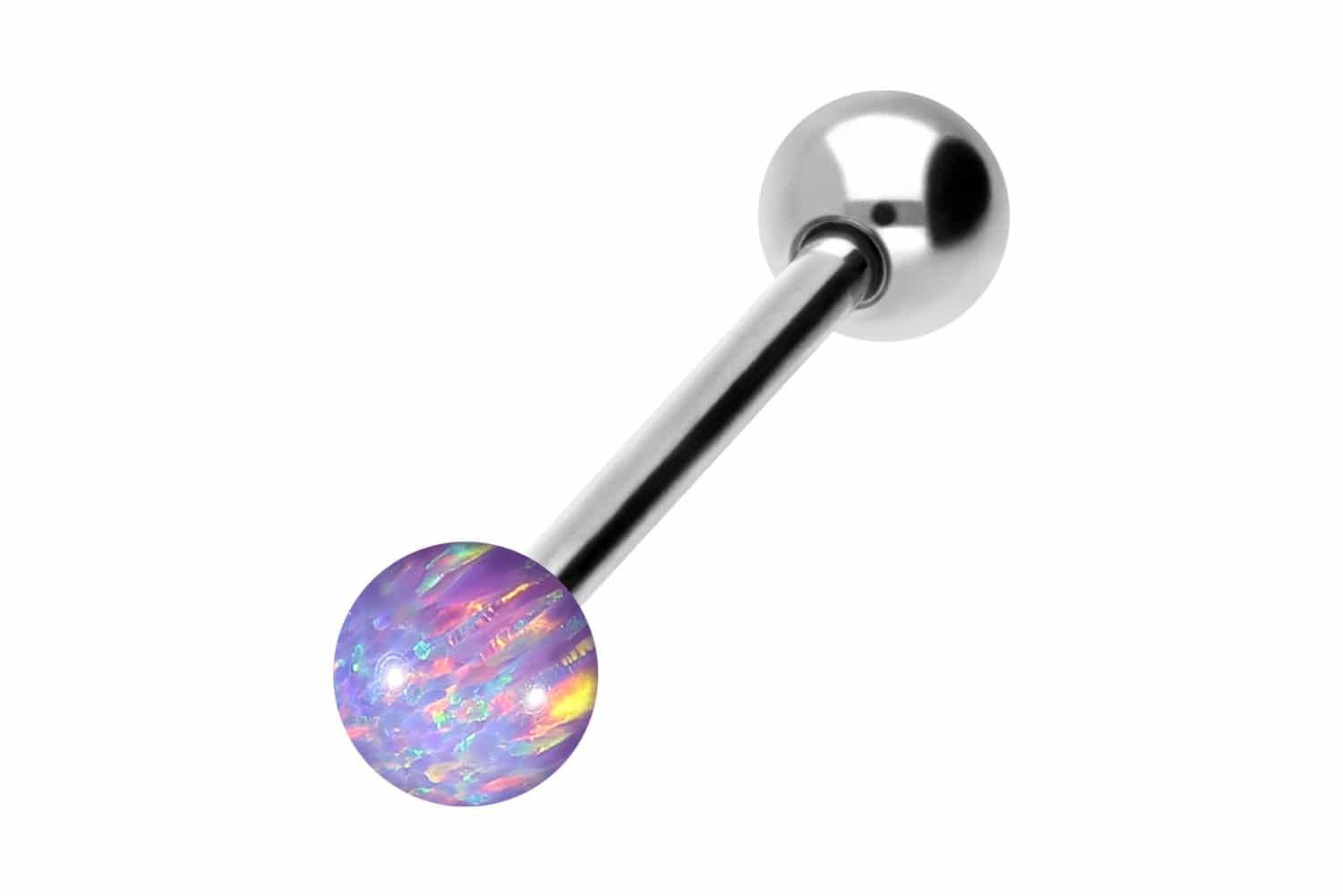 Brustwarzenpiercing Titan Barbell SYNTHETISCHER OPAL + TITAN-KUGEL