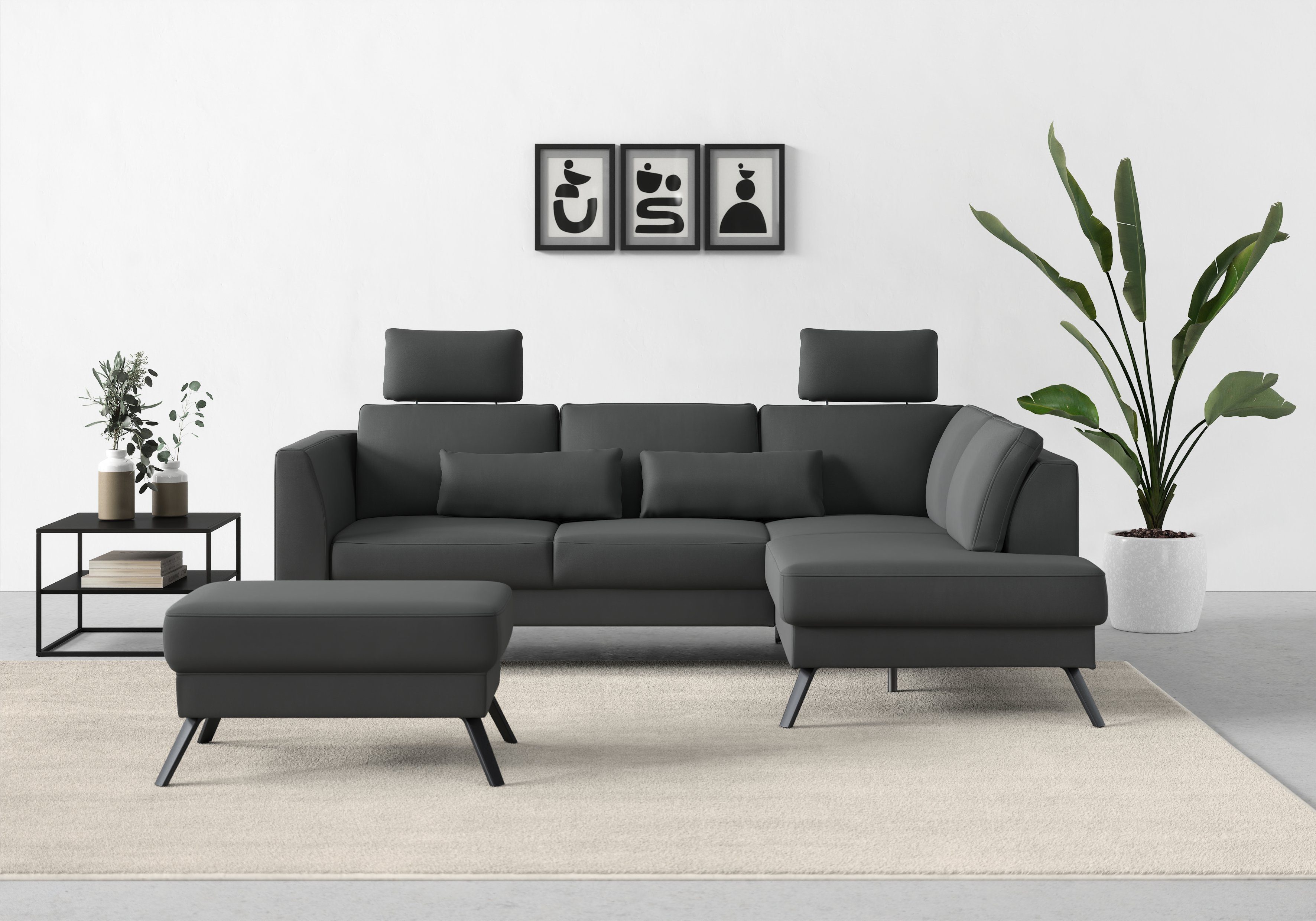 Sitztiefenverstellung Ecksofa mit sit&more und Lindholm, Federkern