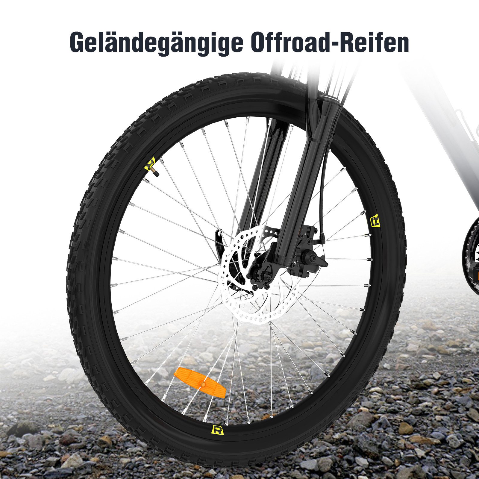 RCB TECH Mountainbike GK2, 26 Zoll Aluminium Fahrrad für Jugendliche & Erwachsene, bis 150KG, 21 Gang, Kettenschaltung, Federgabel & Scheibenbremsen