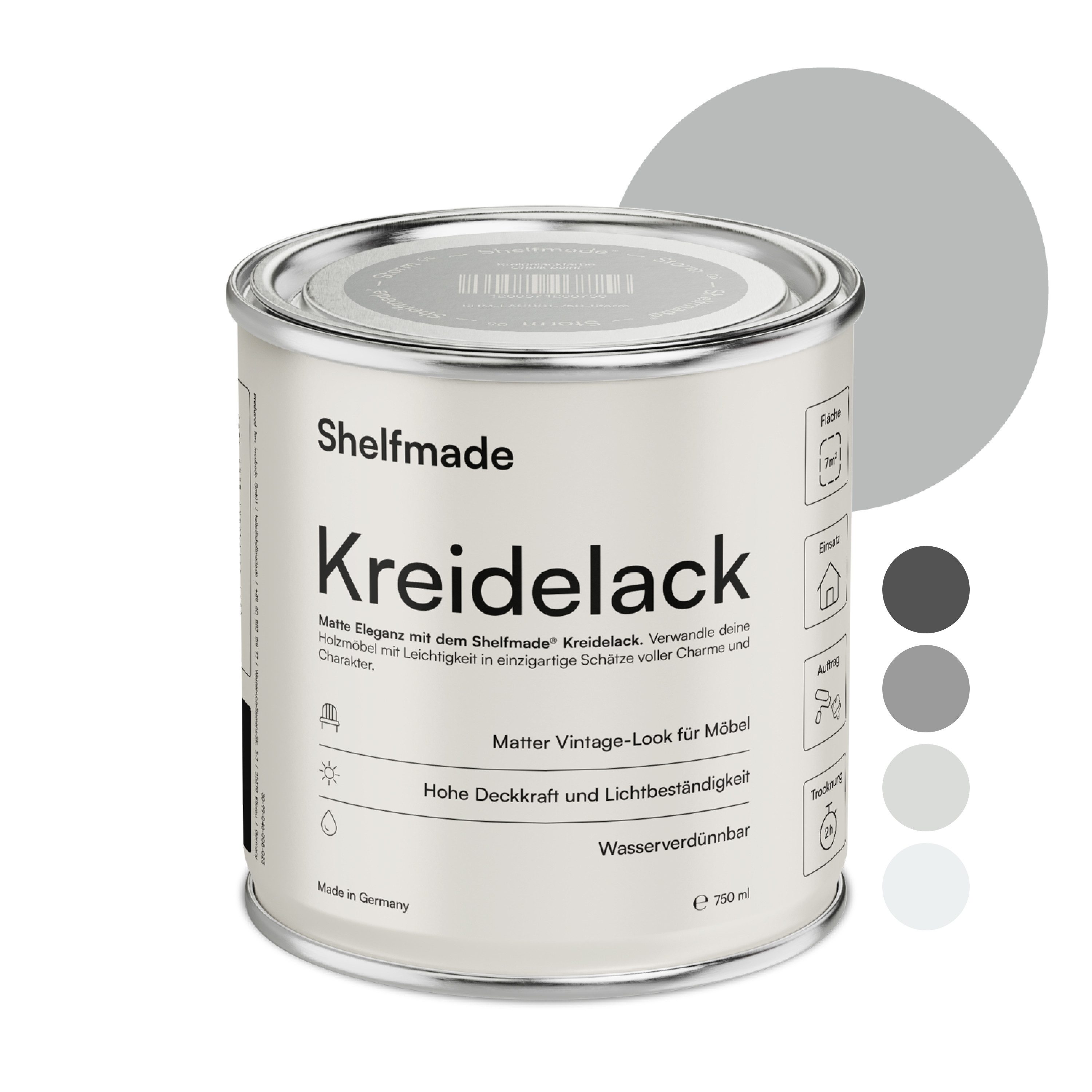 shelfmade Kreidefarbe Kreidefarbe Möbel Shabby Chic Holzlack DIY - Chalk Paint matter Look