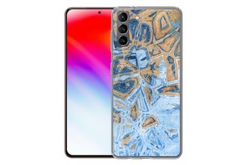 MuchoWow Handyhülle Marmor - Farbe - Gold - Blau, Phone Case, Handyhülle Samsung Galaxy S21 Plus, Silikon, Schutzhülle