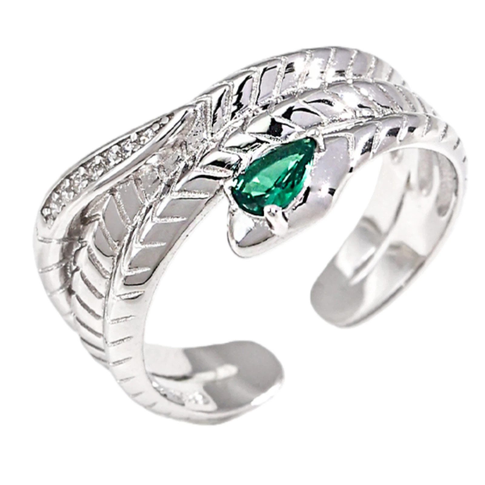 Jumpeak Silberring 925 Sterlingsilberring,Ring im Schlangenstil,Damenring,Zirkonia-Ring, Verstellbare Ringe, Silberringe für Paare, Silberringe für Herren