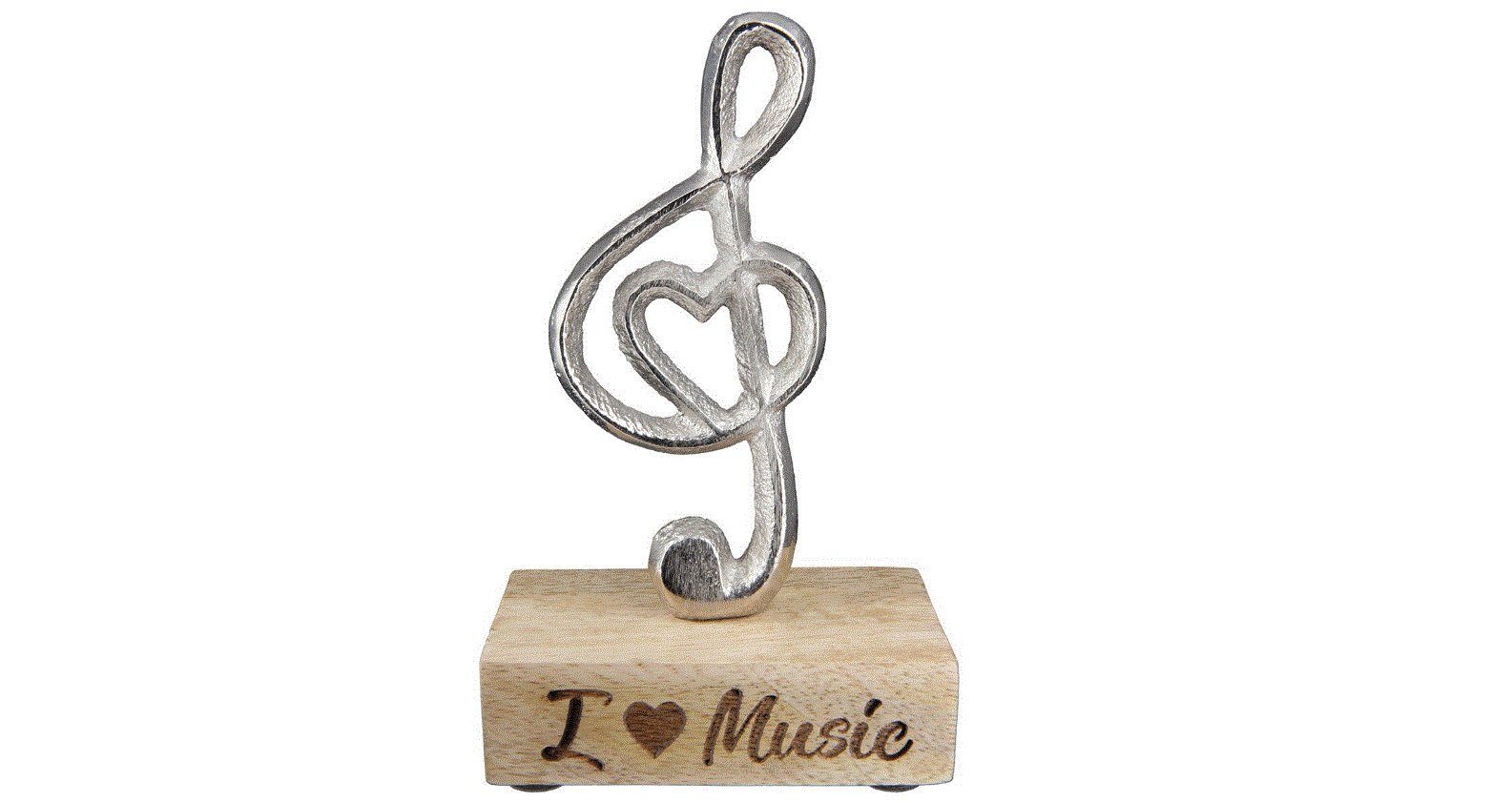 GILDE Dekofigur Notenschlüssel "I Love music"