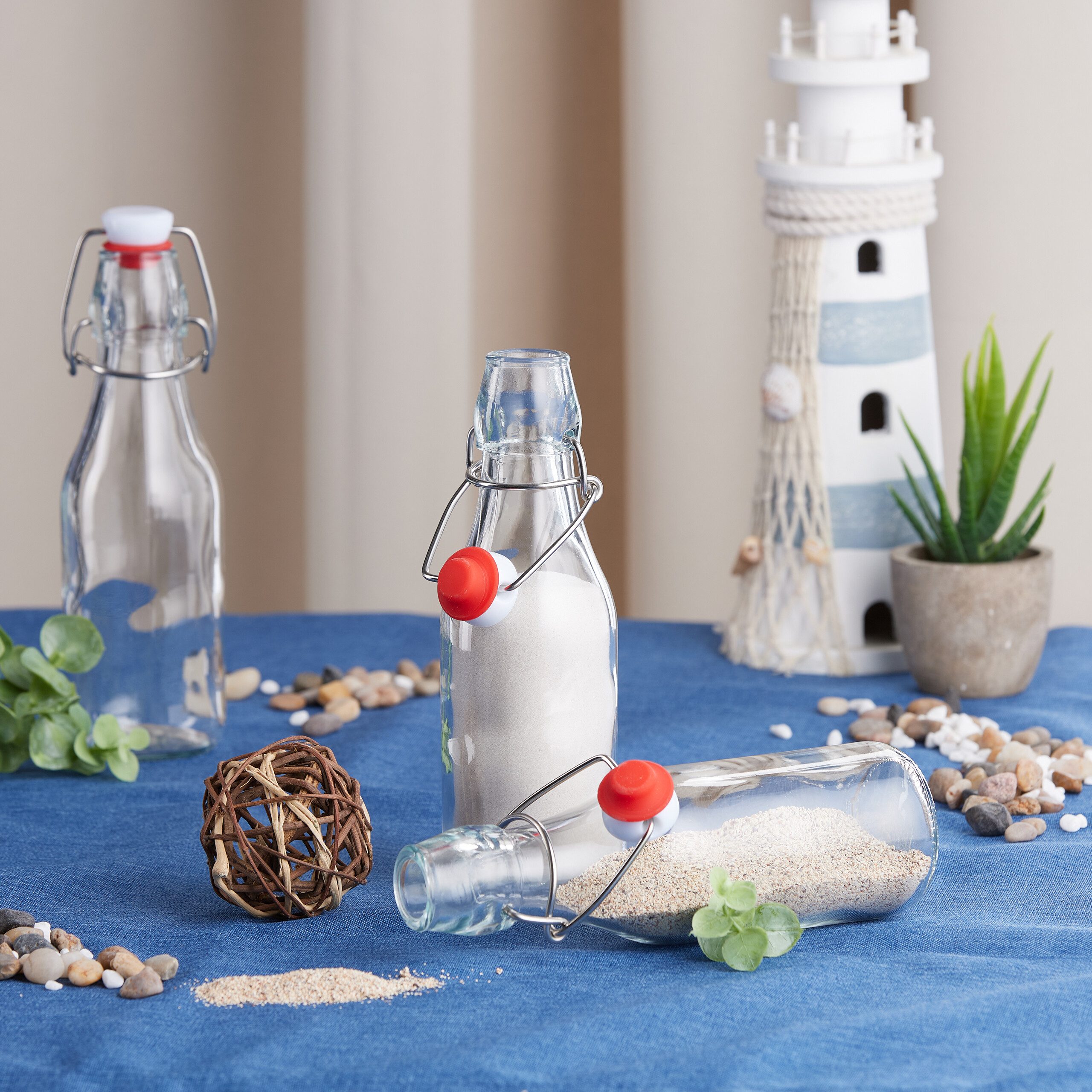 relaxdays Vorratsglas Glasflaschen Bügelverschluss 24er Set, Glas, (24er Set, 24-tlg) – Bild 3 von 5