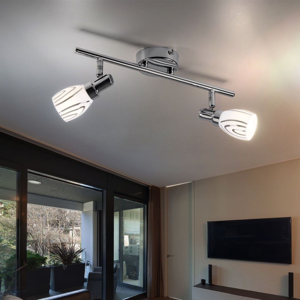 Leuchtmittel LED schwenkbar Deckenstrahler Flammig Globo inklusive, Wohnzimmerleuchte nicht Deckenleuchte, 2 Deckenleuchte