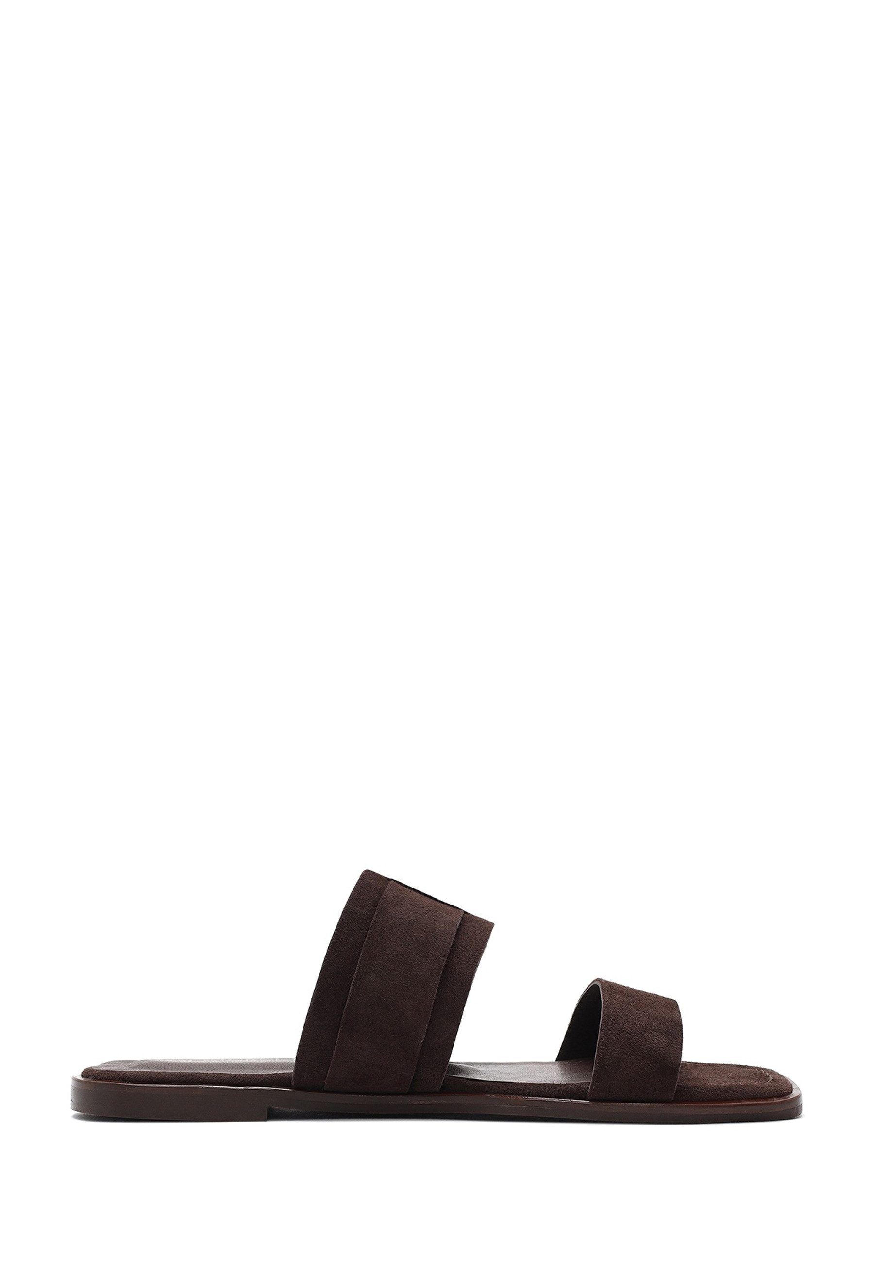 Derimod Pantoletten aus Leder Mules Echtes Leder, Slip-On-Stil, Synthetikfutter, Zierschnalle