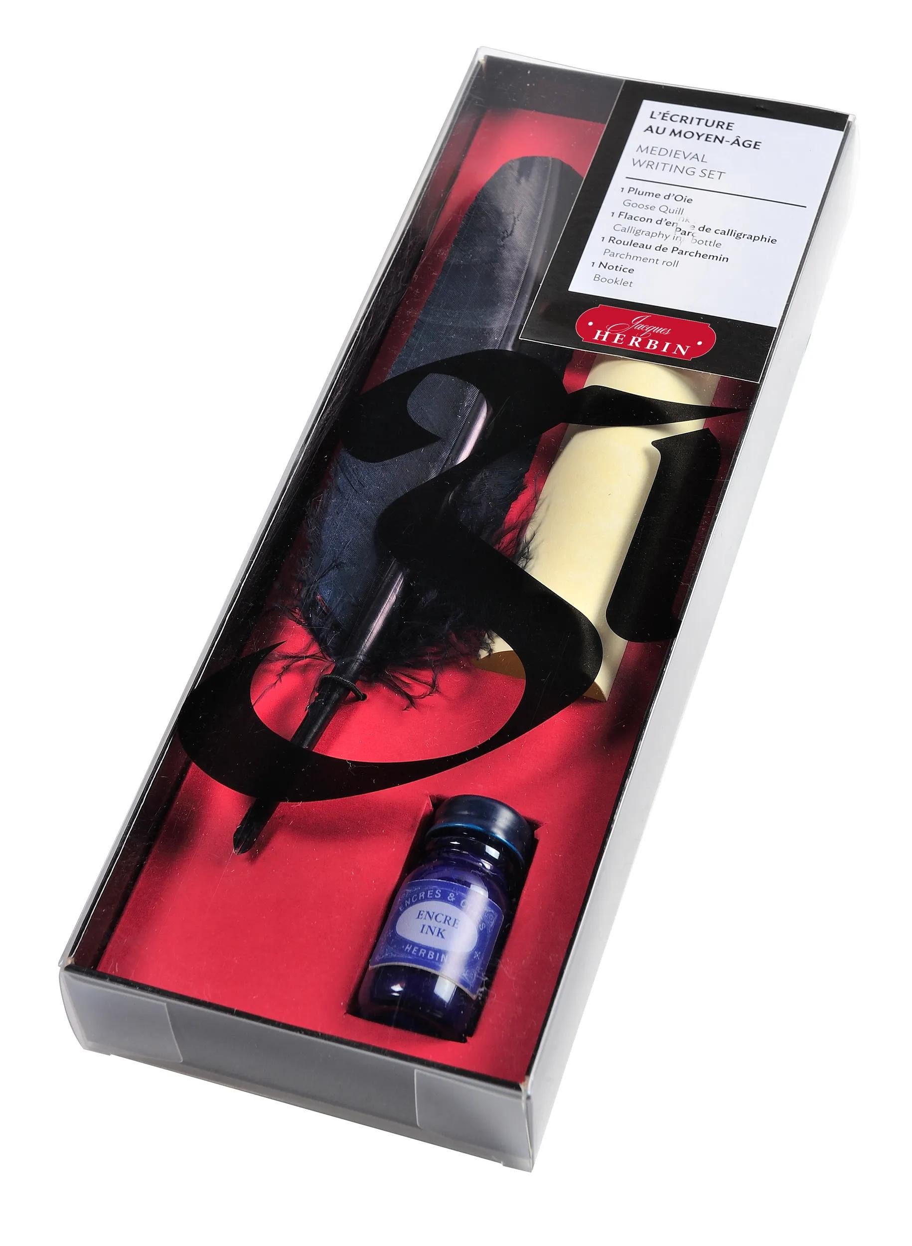 Herbin Kalligraphie-Stift 5x Kalligrafieset, Mittelalter - Marineblau 28210T, ENCRES