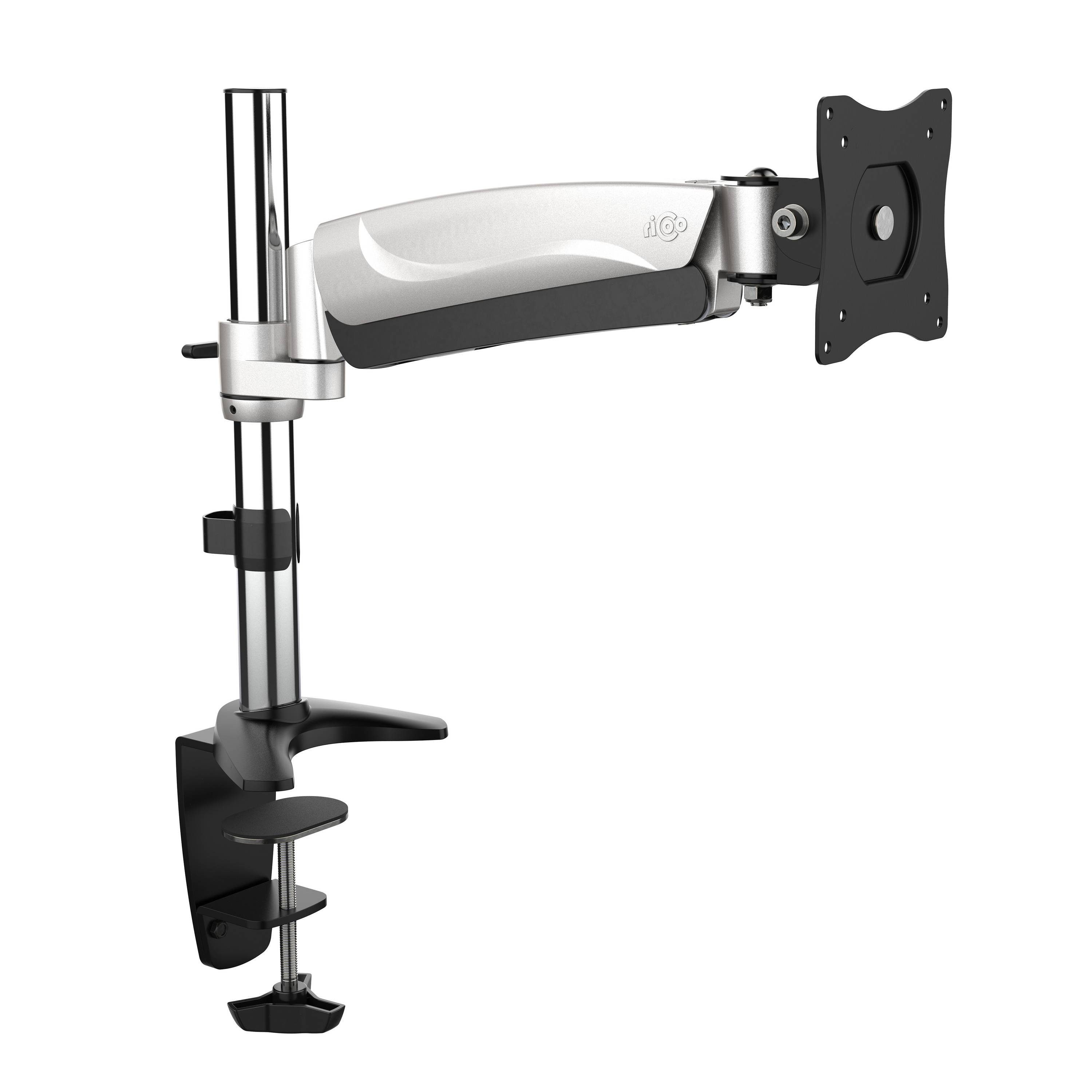 RICOO Monitor-Halterung Monitorhalterung mit Gasdruckfeder Tischhalter für Monitor TS2911, (bis 34 Zoll, VESA 75x75 und 100x100, 1-tlg., min. 2,5kg - max. 9 kg Belastbarkeit, von 33-86 cm (13"-34) Diagonale, Neigbar +40°/-90°, drehbar bis 360°, schwenkbar bis 180)