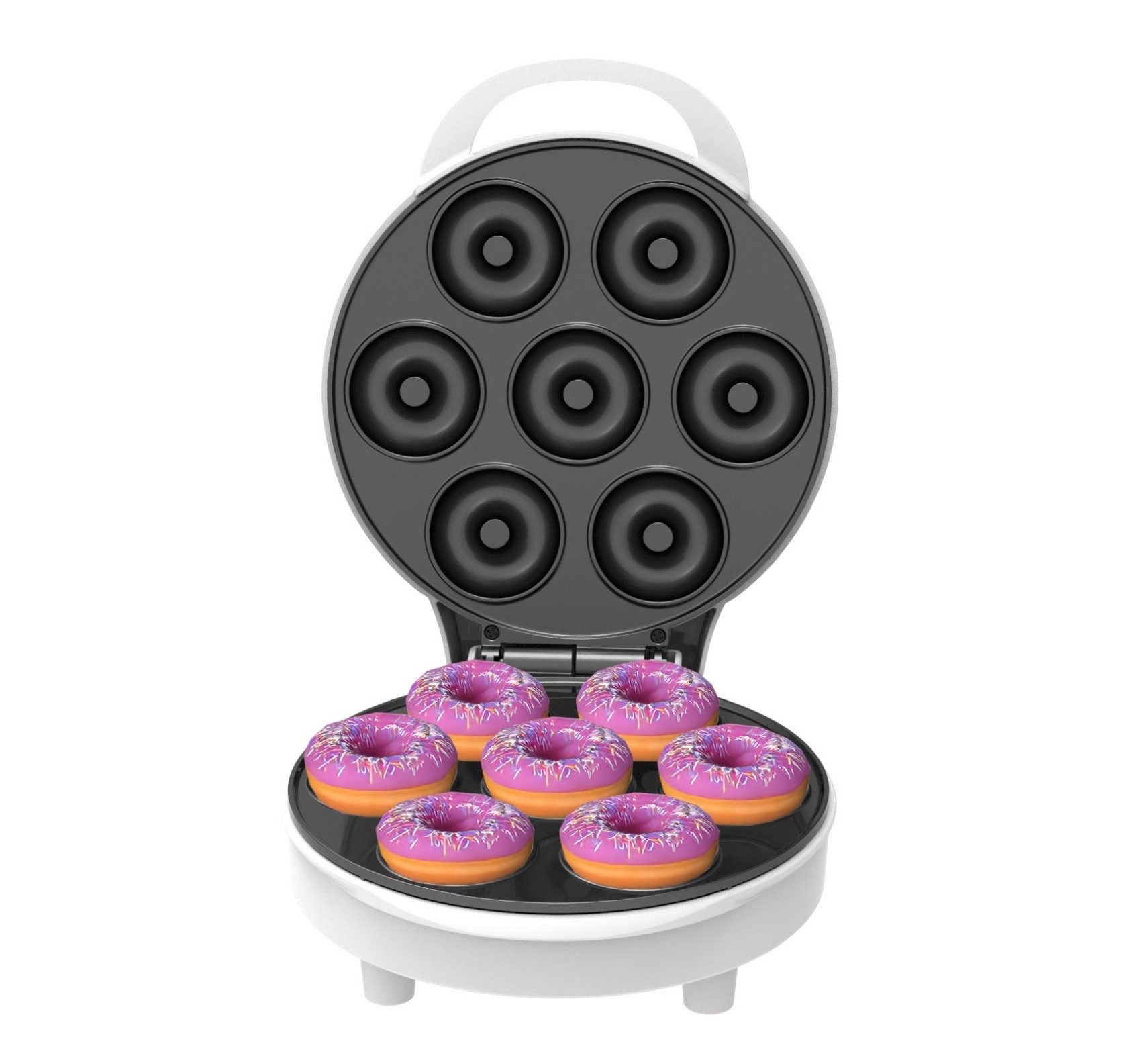 Adler Donut-Maker AD 3075 7 Stück - 1000W mit Antihaftplatten & Kontrollleuchten, 1000 W, Kompaktes Design, Cool-Touch-Gehäuse, Schnelle Aufheizzeit