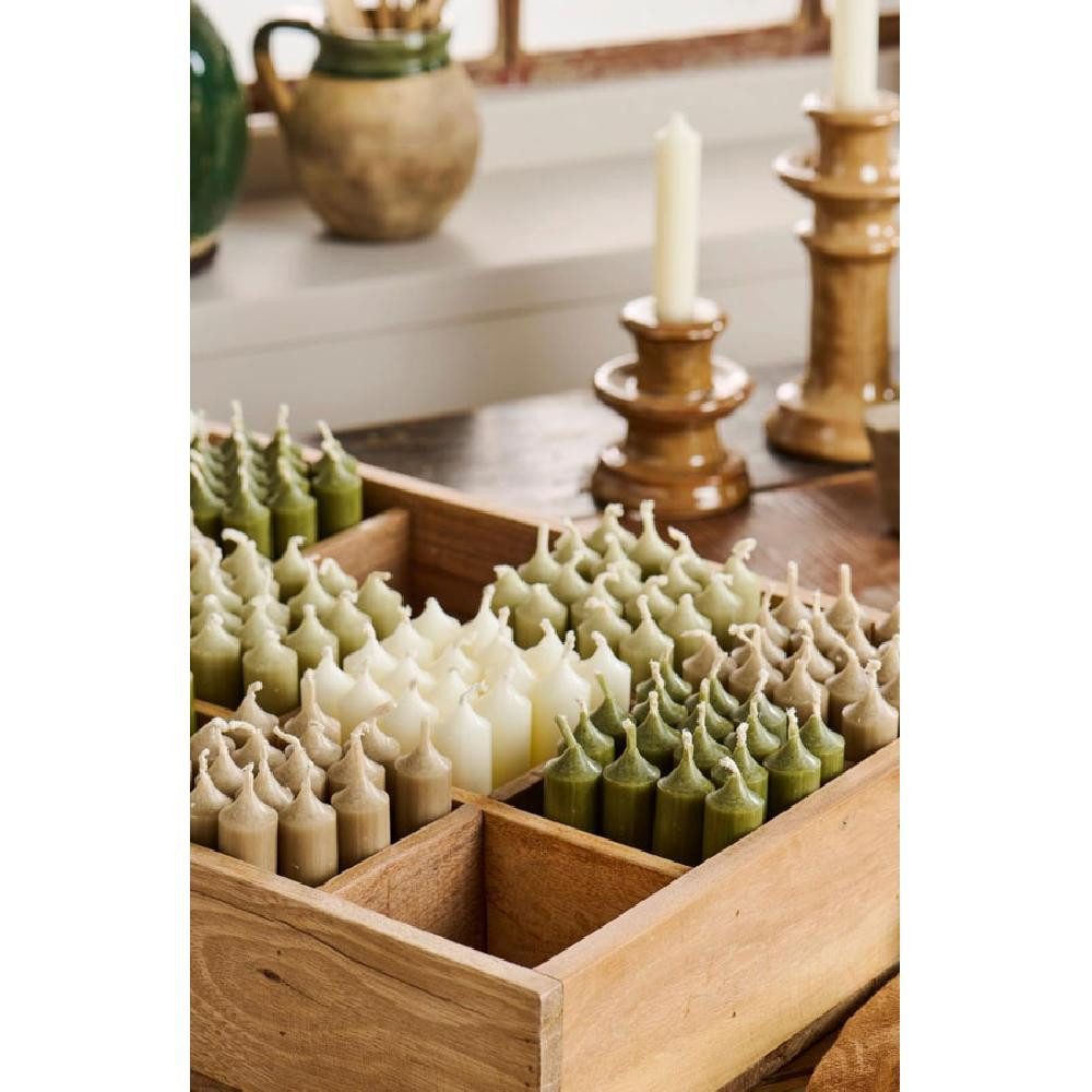 Ib Laursen Tafelkerze Ib Laursen Stabkerze Rustikal Staubig Grün (11cm) günstig online kaufen