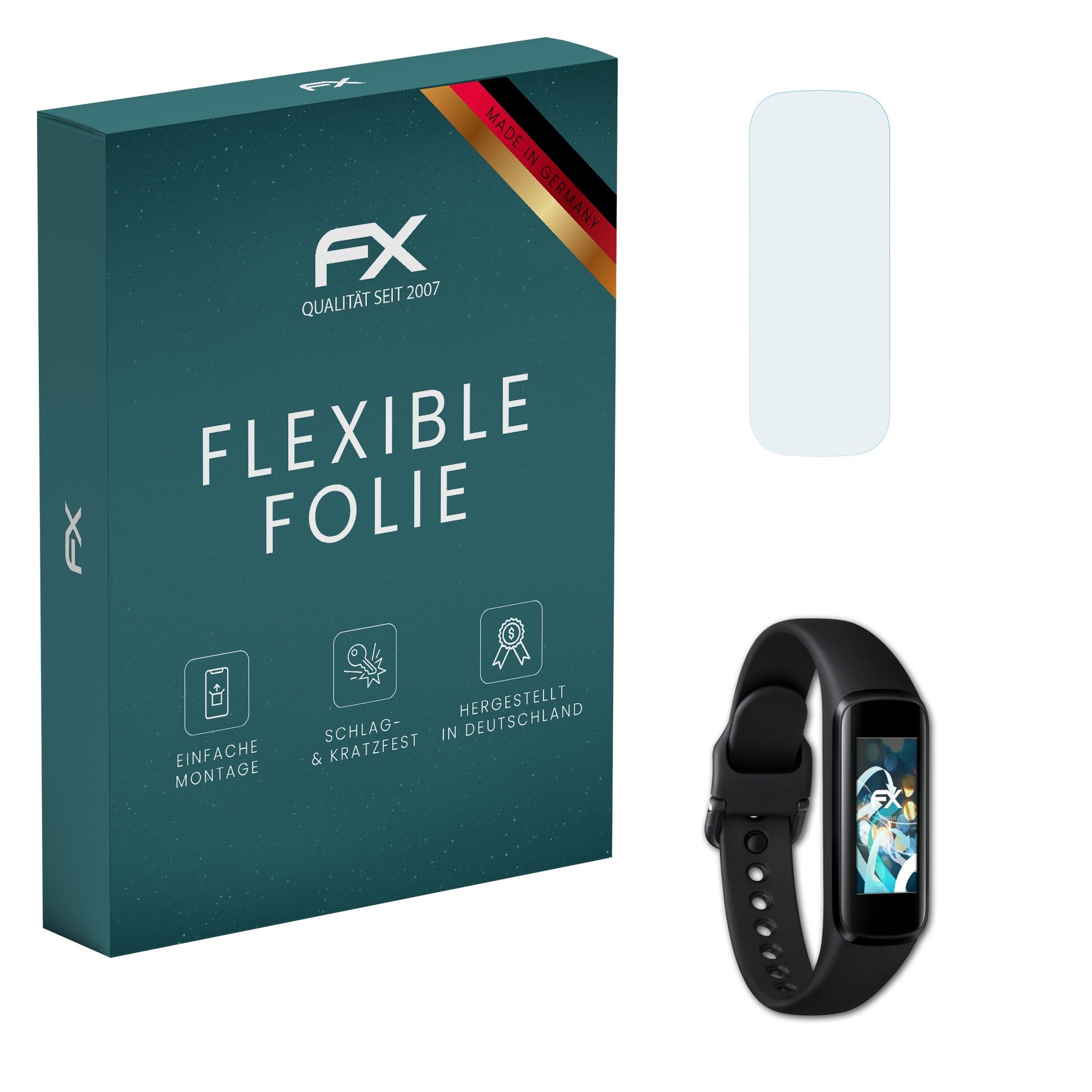 atFoliX Schutzfolie Displayschutzfolie für Samsung Galaxy Fit e, (3 Folien), Ultraklar und flexibel