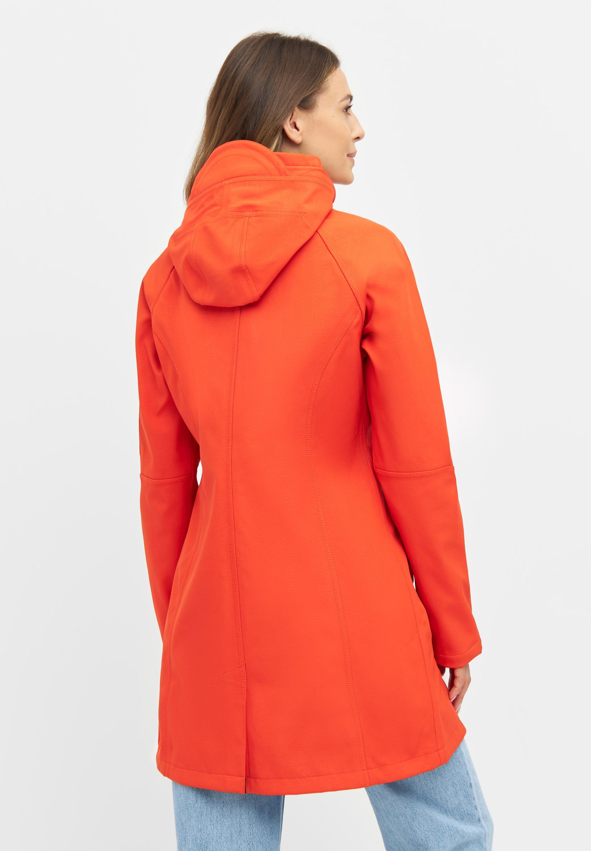 Ilse Jacobsen warm Regenmantel schmutzabweisend, Atmungsaktiv, RAIN37 2 Softshell orange Reißverschluss, Wege